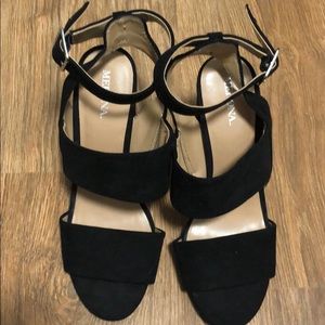 6.5 Black Large Strap Heels